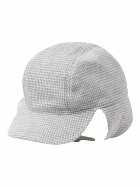Janie and Jack Baby Boy Gray Houndstooth Print Sherpa Lined Hat